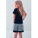 Embroidered dress for girl "Smile of Rose" mesh Navy